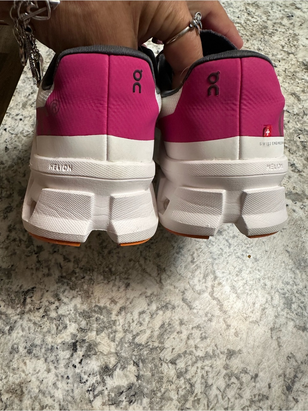 On Running Women's Athletic Shoes - White, Purple, Orange, Black - Picture 4 of 6